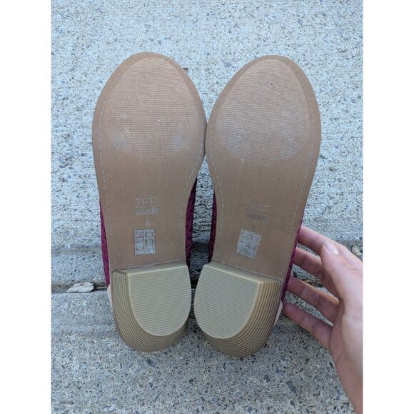 Zee Alexis Slip On Clogs Womens US 8 Woven Mule Heels Casual Cranberry Red - Picture 9 of 11